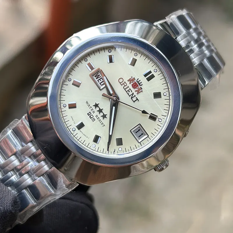 Orient NOS Diastar Cream Dial Men's Watch- SEM70002CG